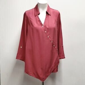 Soft Surroundings Washed Tencel Tunic Top Women's Size Medium Petite